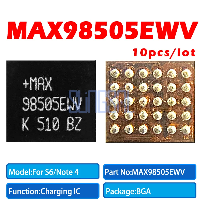 10 шт./лот 100% оригинальный MAX98505EWV MAX98505 для samsung S6 G9200F NOTE4 N910F ic зарядки питания |