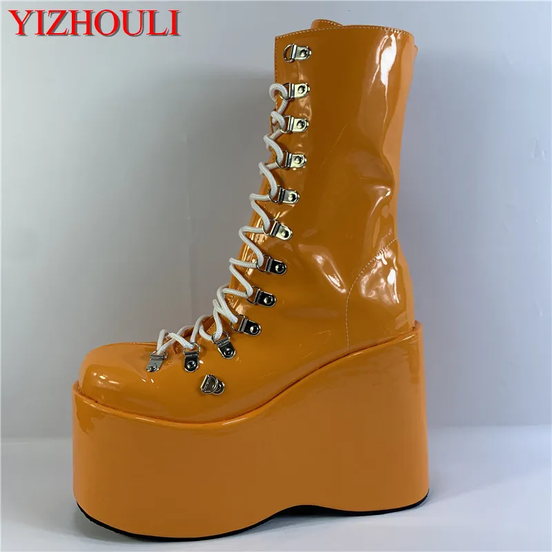 

The new 12.5cm style wedge heel is thick-soled, with glossy spring and autumn heels, sexy booties and party booties