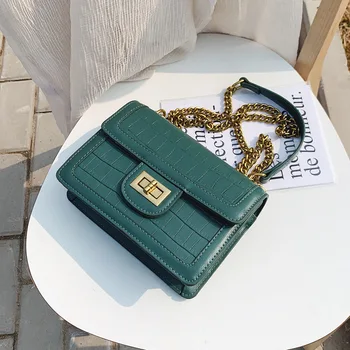 

Stone Pattern Small Square Corssbody Bags for Women New Wild Shoulder Bag High Quality Handbags Female Shoulder Chain Bag Tote