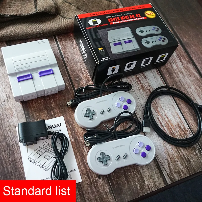 Newproduct High-definition MINI Handled Video Game SNES Built-in 8-bit HDMI 821/621 Games TV Output Game Console Support Tf Card