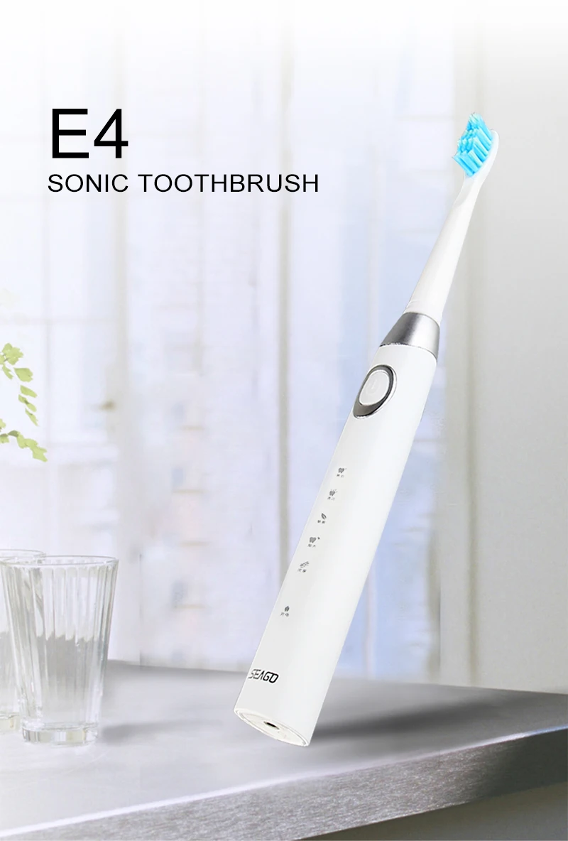 Seago Electric Toothbrush Rechargeable Sonic Automatic Tooth brush replacement Head Soft Bristle Deep Clean Best Gift SG-508 Seago Electric Toothbrush Rechargeable Sonic Automatic Tooth brush replacement Head Soft Bristle Deep Clean Best Gift SG-508