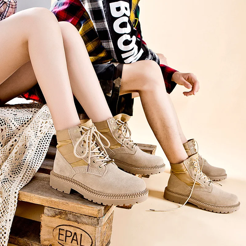 

SWYIVY Canvas Desert Boots Women High Top Shoes Female Casual Shoes Martin Boots Ankle High Bootee Woman 2019 Cowboy Boots Women