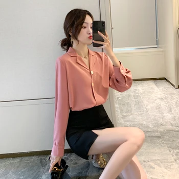 

COIGARSAM Vintage Chiffon New Spring Fashion Full Sleeve Skirts Pink 860 Bust Skirt 889