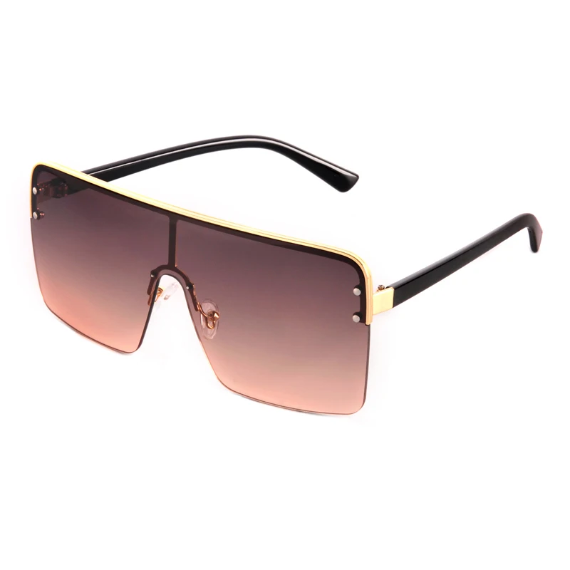 Модные негабаритные Квадратные Солнцезащитные очки женские брендовые дизайнерские винтажные градиентные синие розовые солнцезащитные очки для женщин мужские очки UV400 - Цвет линз: GV28048-1