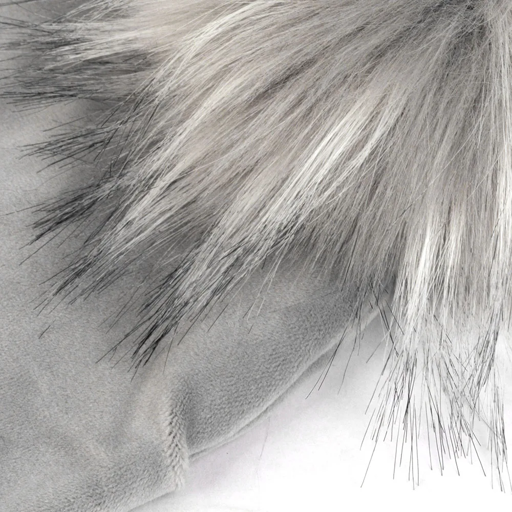 Geebro Newborn Baby Hat Faux Raccoon Fur Pompom Girls Boys Warm Winter Knitted Velvet Hat Ins Fashion Soft Thick Flannel Beanies