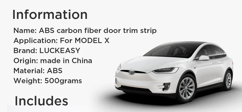 LUCKEASY автомобиля волокна обивки двери ленты ABS патч для Tesla модель X- с украшением в виде пуговицы Защита 4 шт./компл