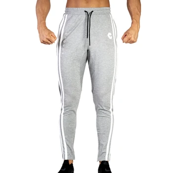 

2019 men's leisure sports fitness jogging pants stretch cotton men's skinny sweat pants slimming sports zipper ankle pants