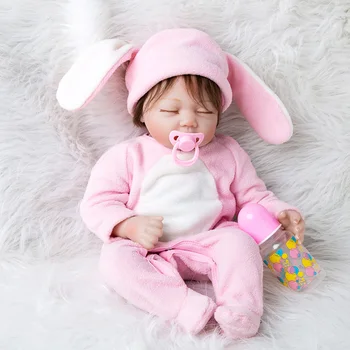 

55cm Newborn Baby Reborn Doll Toys Set For Girls Silicone Sleeping Reborn Dolls with Clothes Realistic Toys Kids Birthday Gifts