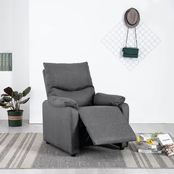 

TV recliner dark gray fabric Armchair Leisure Recliner Adjustable backrest and footrest Single Living Room Lounge Chair Sofa