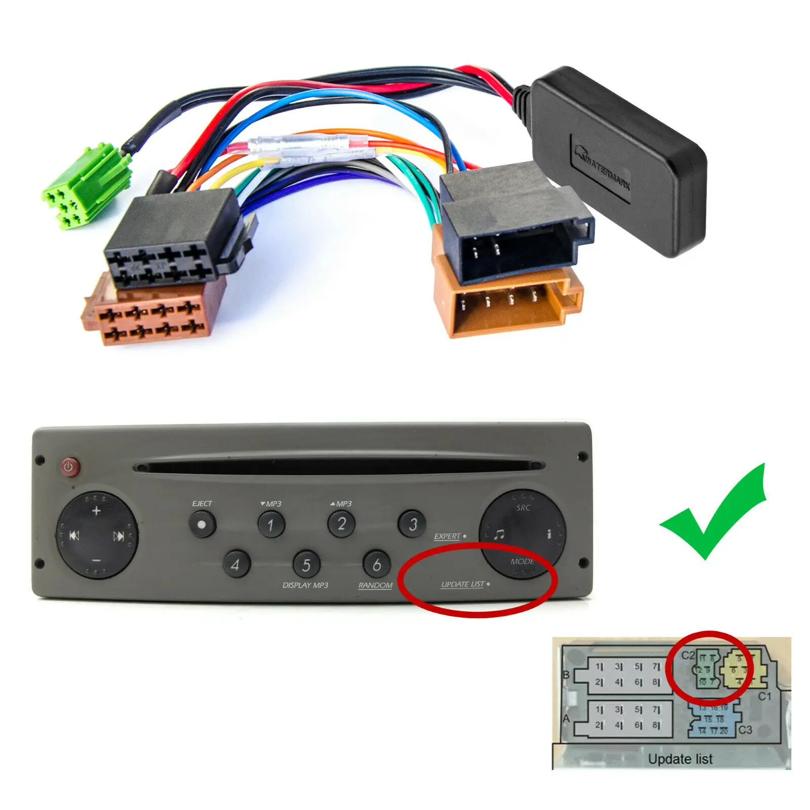 Radio Y Cd Para Coche, Dispositivo De Audio Auxiliar Iso De 6 Pines Y 8  Pines Con Bluetooth Para Renault Clio Scenic Trafic Skyexpert, Lista De  Actualización - Cables, Adaptadores Y Enchufes - AliExpress