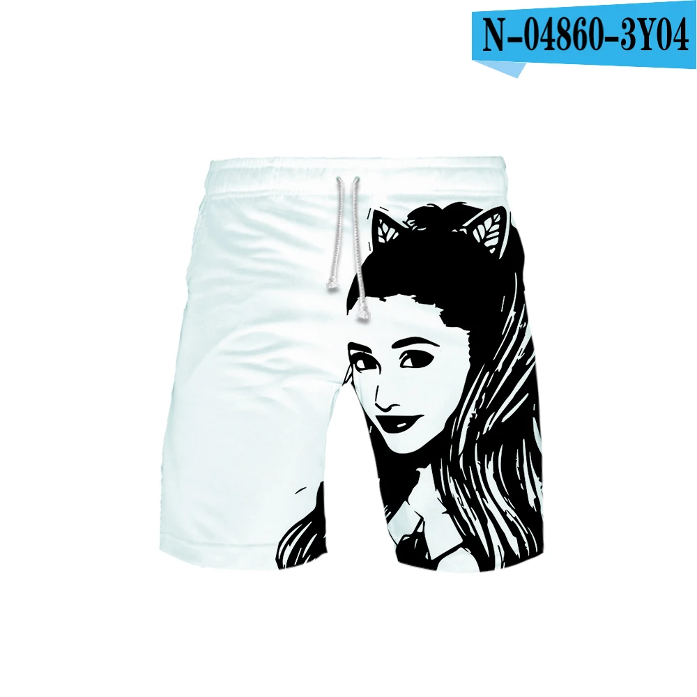 Пляжные шорты с 3D принтом Ariana Grande,, Повседневная Уличная одежда, летняя одежда, мужские модные штаны, шорты в уличном стиле - Цвет: Небесно-голубой