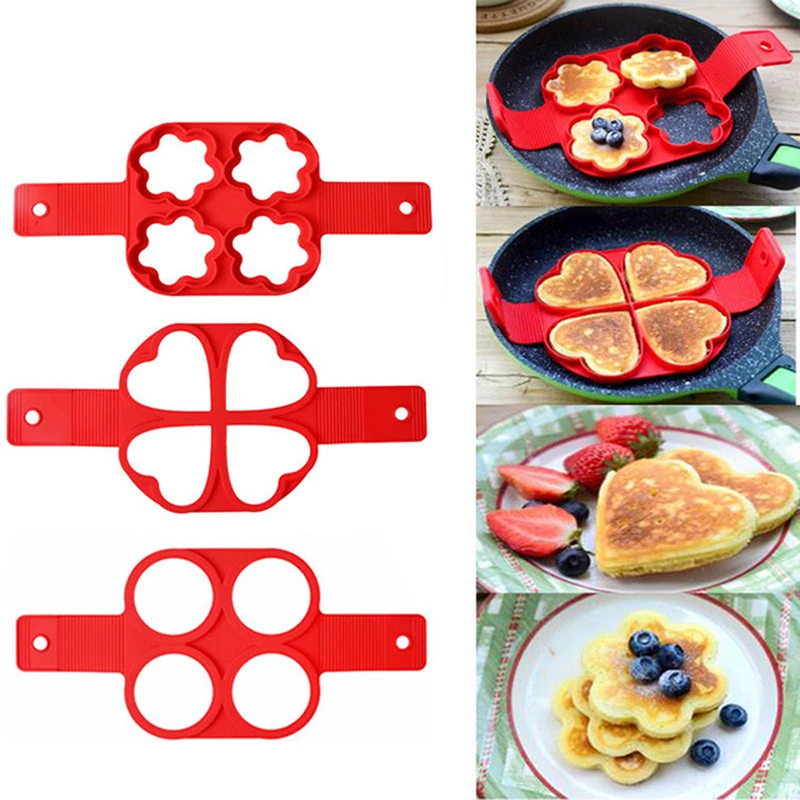 Fried Egg Pancake Maker Nonstick Cooking Tool Egg Cooker Pan Flip Round Heart Pancake Maker Eggs Mold Baking Accessories