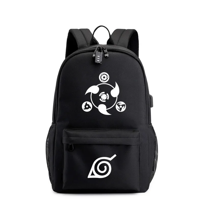 Style 2 Аниме Наруто Hokage USB рюкзак с отражающими вставками Сумка ж/USB порт/замок/наушники путешествия школьный рюкзак для студентов - Цвет: Style 2
