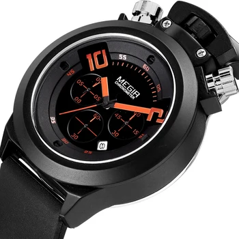 

Black color round shaped luxury men rubber band watch waterproof men Quartz Wrist watch 0914-18
