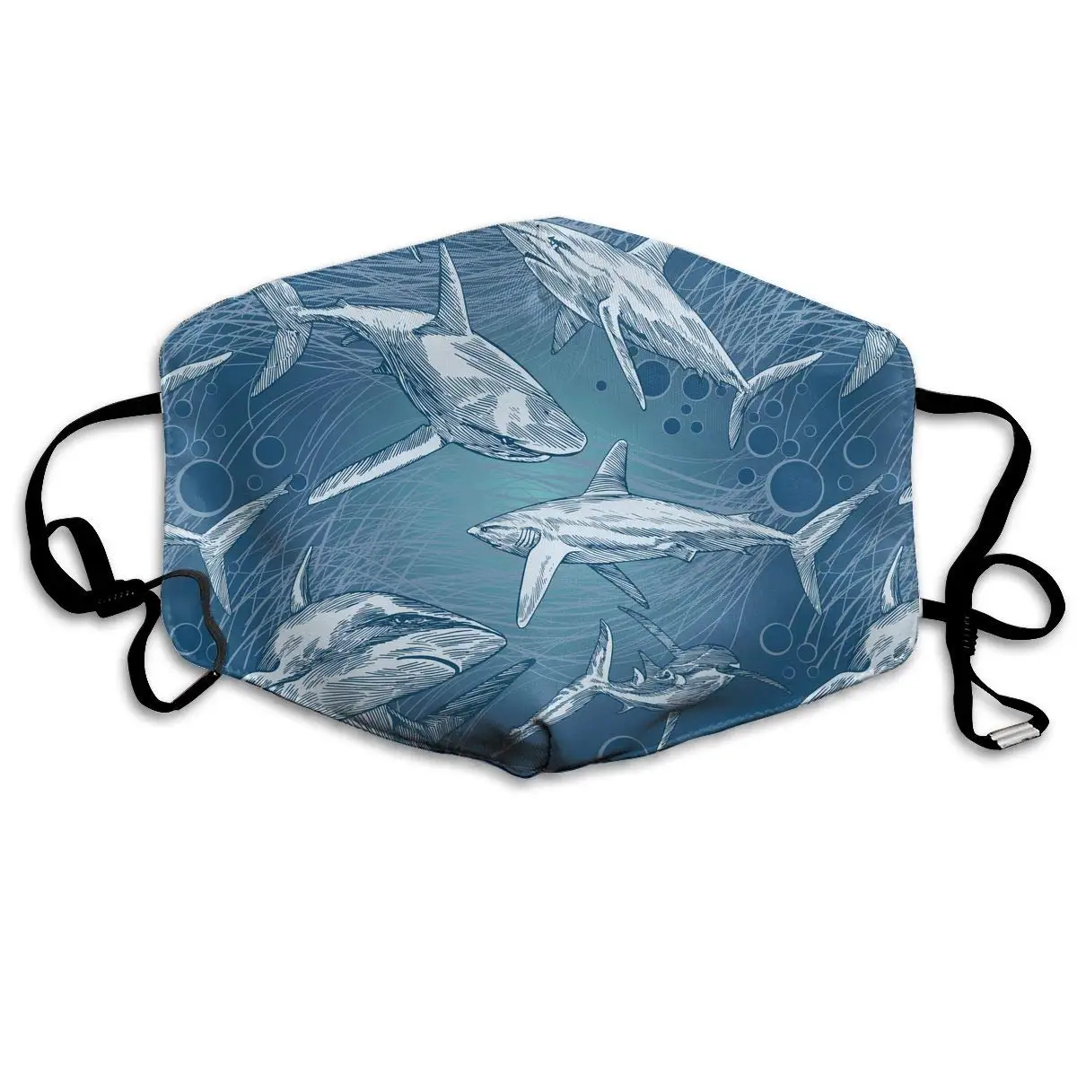 Shark Underwater Sea Fish Washable Reusable Mask Cotton Anti Dust Half Face Mouth For Kids Teens Men Women With |