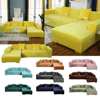 

Sofa Cover For Living Room Elastic Couch Cover L Shaped Cotton Corner Chaise Longue 1/2/3/4 Seater Sofas Case Stretch Slipcovers
