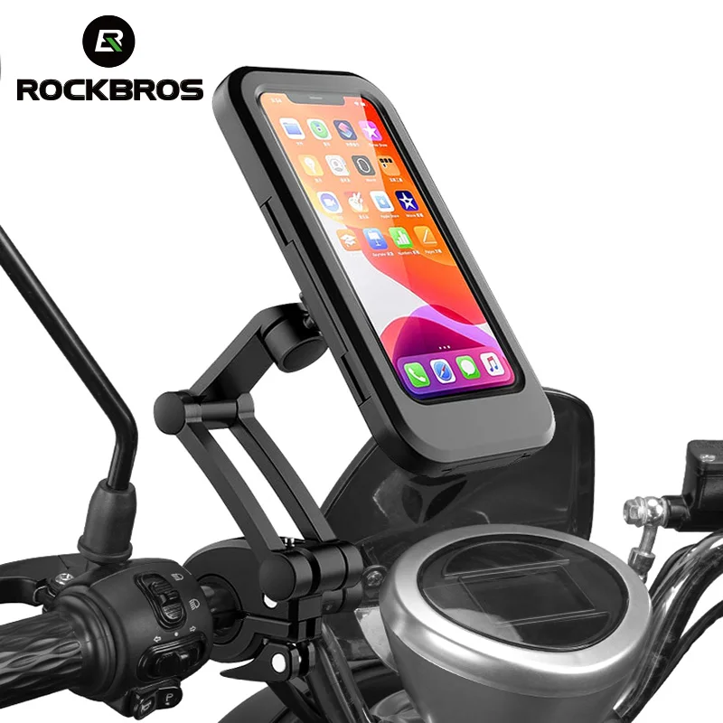 Rockbros Fiets Stuur Houder IPX6 Waterdichte Fietsen Beugel Flexibele Touch Telefoon Stand Accessoires|Fietsrek| - AliExpress