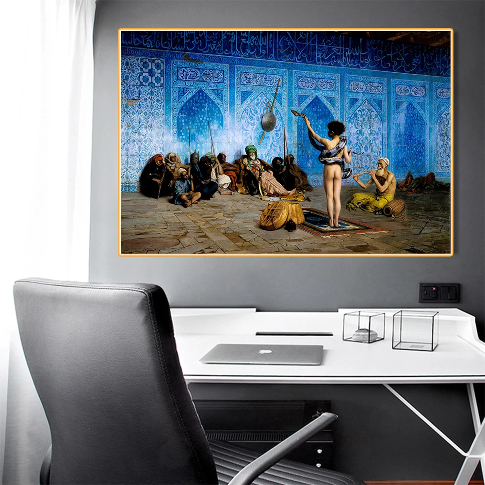 Citon Jean Leon Gerome Snake Charmer Canvas Холст Картина маслом всемирно известное художественное