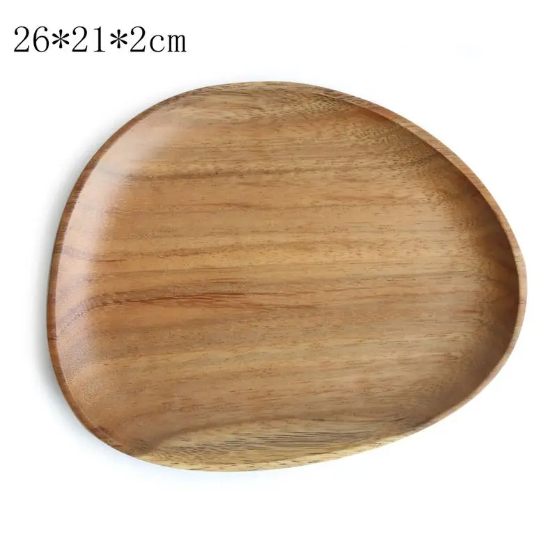 Acacia 26x21cm Lovesickness черный орех неправильной овальной твердой древесины кастрюля тарелка акации фрукты блюдо, тарелка Чай лоток десертный ужин набор посуды - Цвет: Acacia 26x21cm