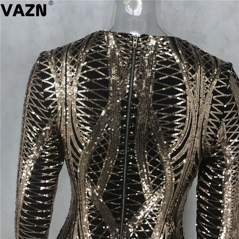 VAZN, горячая Распродажа, для зрелых, неопрятный, с оборками, сексуальный, повседневный стиль, однотонный, длинный рукав, талия, коллекция, эластичное, для женщин, карандаш, тонкое, мини-платье