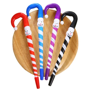 

4pcs/lot Korean Lovely Cartoon Umbrella Funny Ballpoint Pen Clown Christmas Snowman Hat Pen School Office Supplies