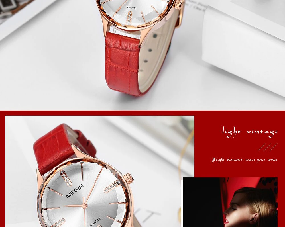 Модные женские кварцевые наручные часы MEGIR, кожаный ремешок простой, женские часы, водонепроницаемые, повседневные, для девочек, Relogio Femininos