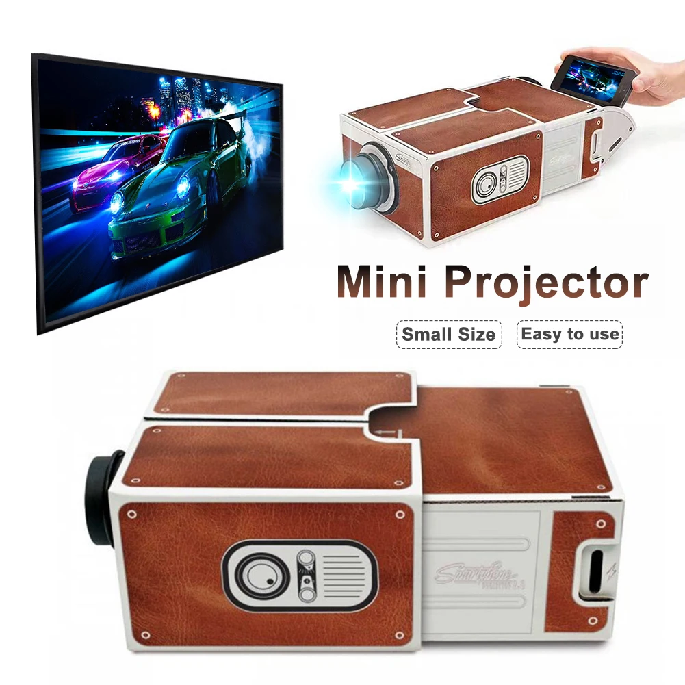 DIY 3D картонный мини проектор для смартфона новинка регулируемый мобильного