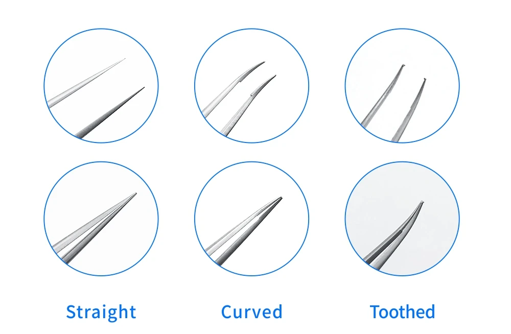 Fórceps de Titânio Odontológicos de 14cm Micro Inoxidável Cabo Redondo Instrumentos - Aço 6 Micro fórceps de titânio aço inoxidável, cabo