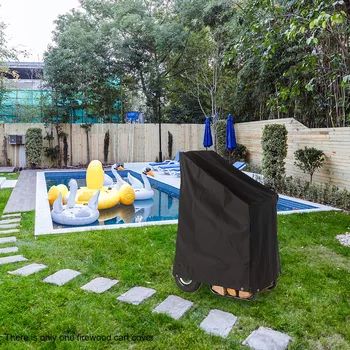 

Oxford Cloth Outdoor Garden Solid Firewood Cart Cover Portable Zipper Style Camping Home Universal Water Resistant Foldable