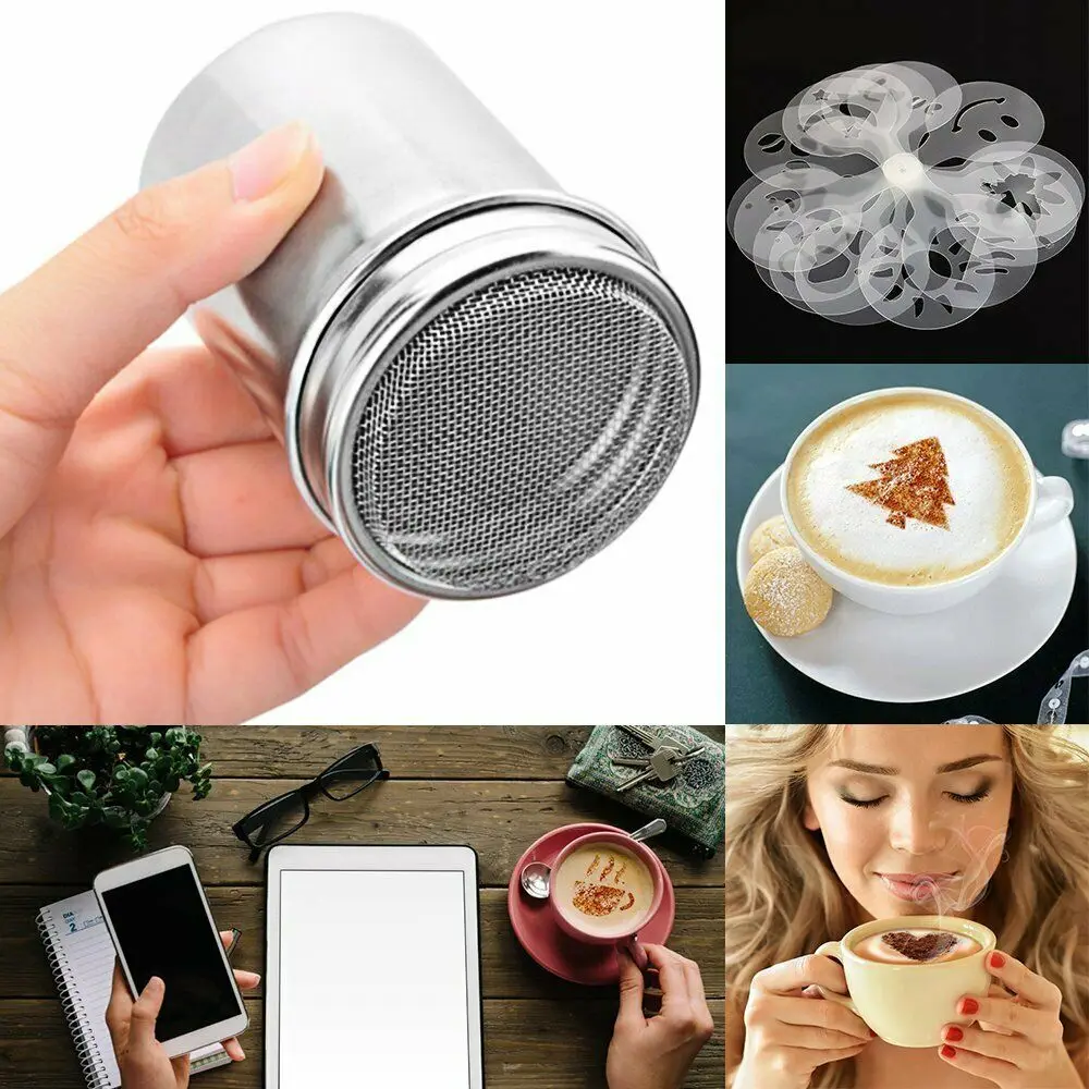 Powder Shaker Set With Stencils For Coffee And Baking_voghion.com