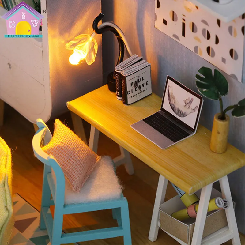 3D детская комната деревянный дом спальня DIY стерео собранная модель миниатюрный кукольный дом детский подарок на день рождения развивающие игрушки