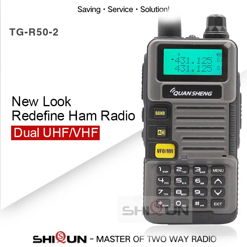 One Radio Only Радиоприемник для охоты UV-R50-2 Quansheng 5 Вт двухдиапазонный VHF UHF 136-174 МГц/400-520 МГц рация - Цвет: One Radio Only