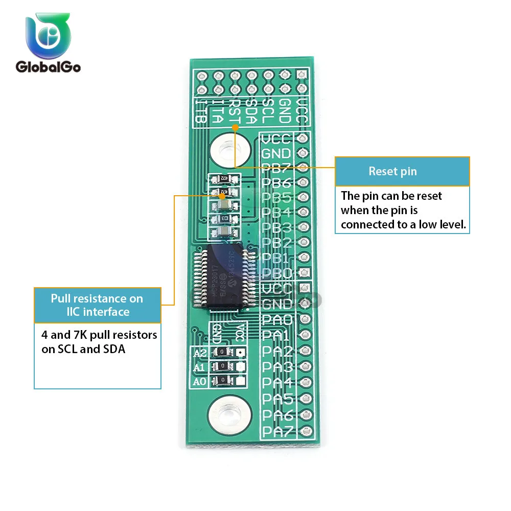 MCP23017-E I2C Интерфейс 16-канальный видеорегистратор ввода-вывода ввода и вывода ЖК-дисплея