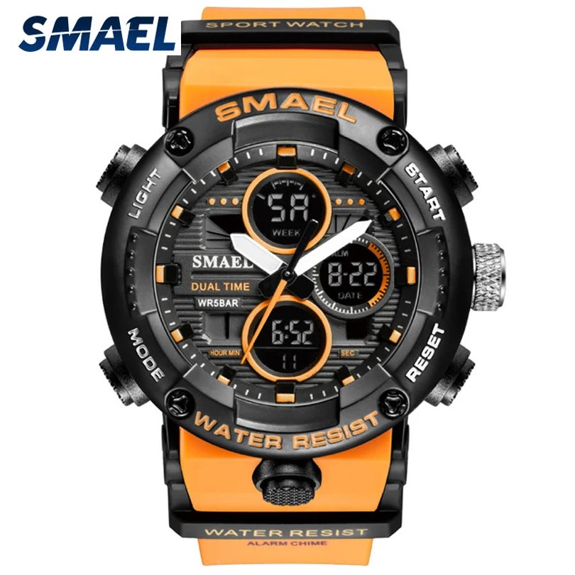 SMEAL Для мужчин спортивные часы цифровой двойной время с хронографом s