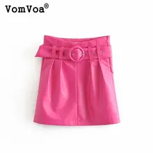 Vomvoa женская новая модная повседневная юбка женская розовая искусственная кожа шикарная мини юбка розовая юбка-карандаш victoria secret