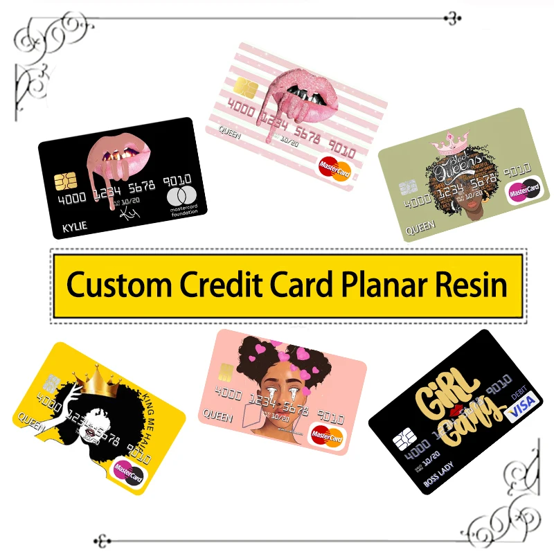

30Pcs Custom Credit Card Planar Resin 40mm/50mm/60mm/70mm for DIY Bracelet Decorations
