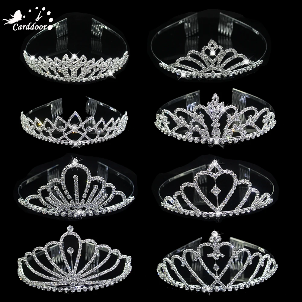 

carddoor Bridal Crowns Headband Tiaras Hair-Jewelry Flower Silver Crystal Wedding-Hair Accessories Bridesmaid Party Crown