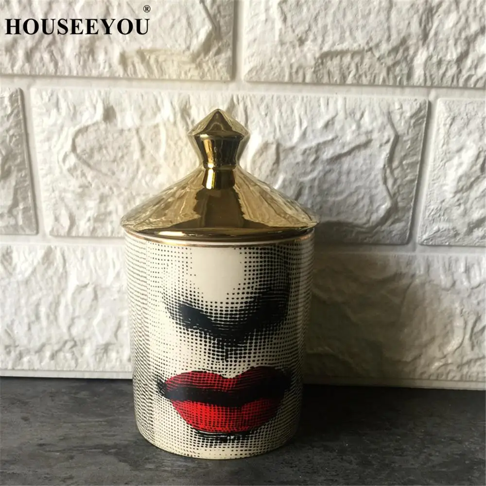 6 Подсвечник Fornasetti, ручной работы, кувшин для свечей, ретро, Lina, для хранения лица, керамический, для украшения дома, ювелирное изделие, коробка для хранения - Color: 6