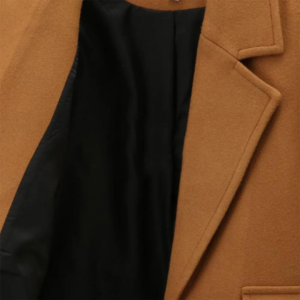 Кашемировое шерстяное Женское пальто, зимнее, размера плюс, винтажное, теплое, одноцветное, с отворотом, длинное, шерстяное пальто, манто Femme Abrigos Mujer Plaszcze Damskie
