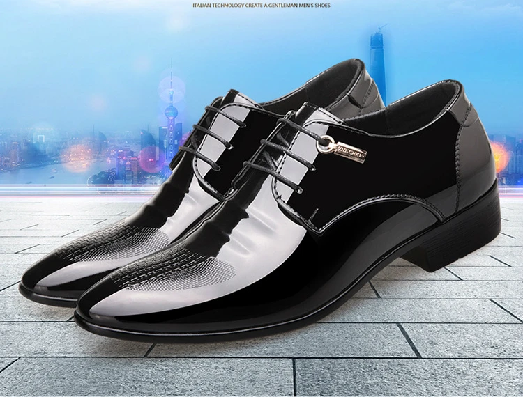 Mazefeng/Мужская Свадебная кожаная обувь на микрофибре, деловая Мужская обувь с острым носком, мужские оксфорды на плоской подошве, большие размеры 38-48