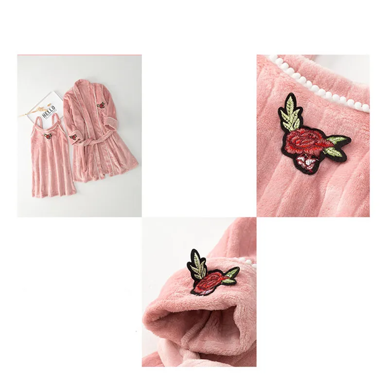 Фланелевый пижамный комплект с вышитыми цветами для девочек; Лидер продаж; Пижама для маленьких девочек; одежда для сна детский бархатный пижамный комплект из 2 предметов; платье+ жилет