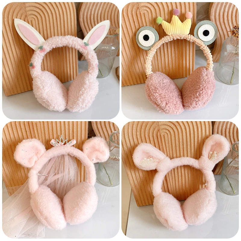 Autumn and Winter Children's Solid Color Earmuffs Keep Warm Girls Headphones Warm and Comfortable Ski Earmuffs Fashion