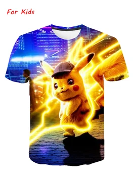 

Baby T-shirt movie Pikachu 3D Pokémon kids clothes Japanese cartoon T-shirt clothes boy clothes anime Harajuku fashion streetwea