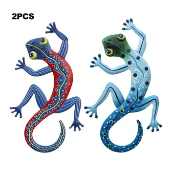 

2pcs Gecko Home Metal Wall Hanging Hardware Handicraft Pendant Customization of Metal Products Processing