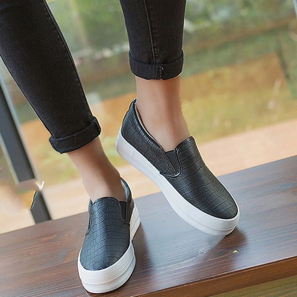 

MUQGEW platform sneaker shoes woman Fashion shallow solid loafers women lazy shoes Non-slip slip-on single shoes chaussure