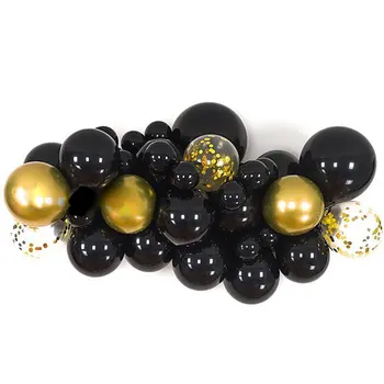 

36pcs/set Black Balloon Garland Arch Metal Gold Confetti Balloons For Birthdays Weddings Party Decorations Baby Showers Supplies