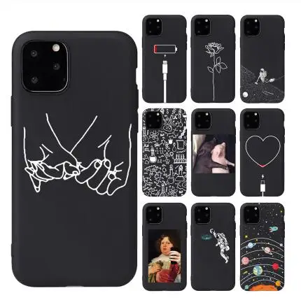 Мягкий чехол из ТПУ с изображением космоса Луны и для iPhone 7 6s 6 8 Plus X матовый XR XS 11Pro