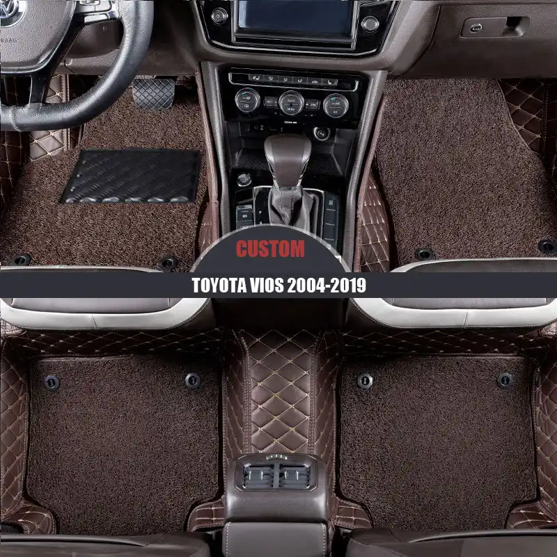 Custom Leather Car Floor Mats For Toyota Vios 2004 2014 2015 2016