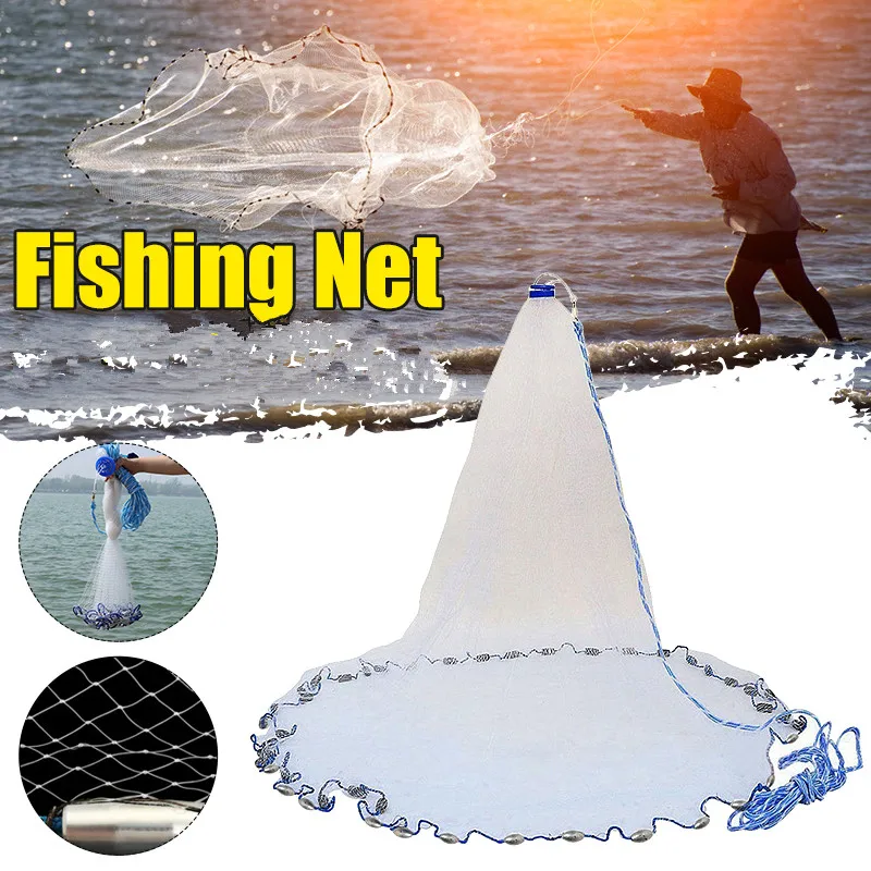 Rede de Pesca de Peixe Rede de Pesca Armadilha de Pesca Rede com Ferro Fundido Mão-throw Fish Sinkers 8ft Eua Fly 3 mão-throw fly fish rede com ferro sinkers