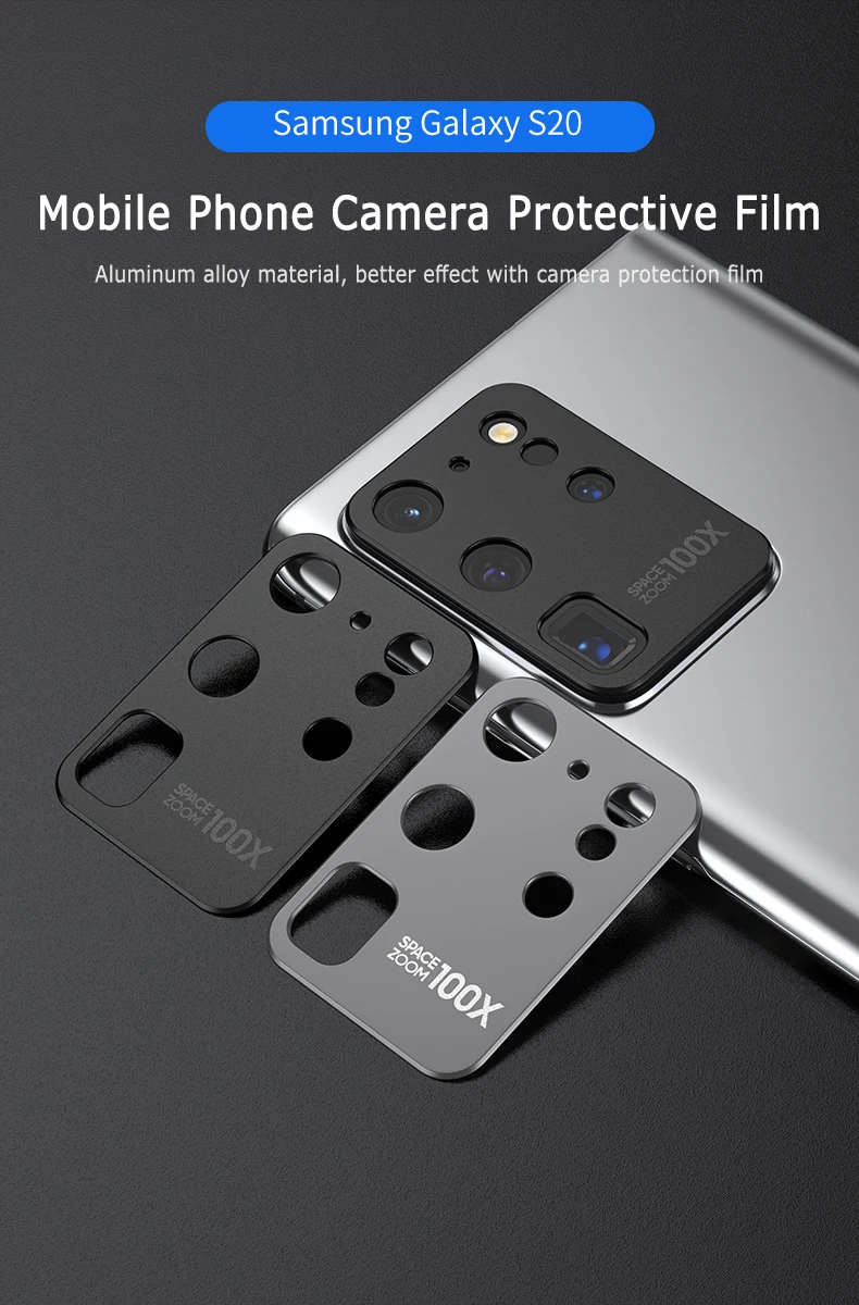 1pc Mobile Phone Lens Protective ring Film Back Camera Lens Tempered Glass with aluminum alloy Film for Samsung S20